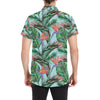 Bird Of Paradise Pattern Print Design BOP01 Men's Short Sleeve Button Up Shirt