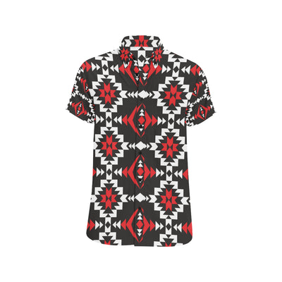 Navajo Pattern Print Design A02 Men's Short Sleeve Button Up Shirt