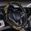 Celtic Knot Gold Design Steering Wheel Cover with Elastic Edge