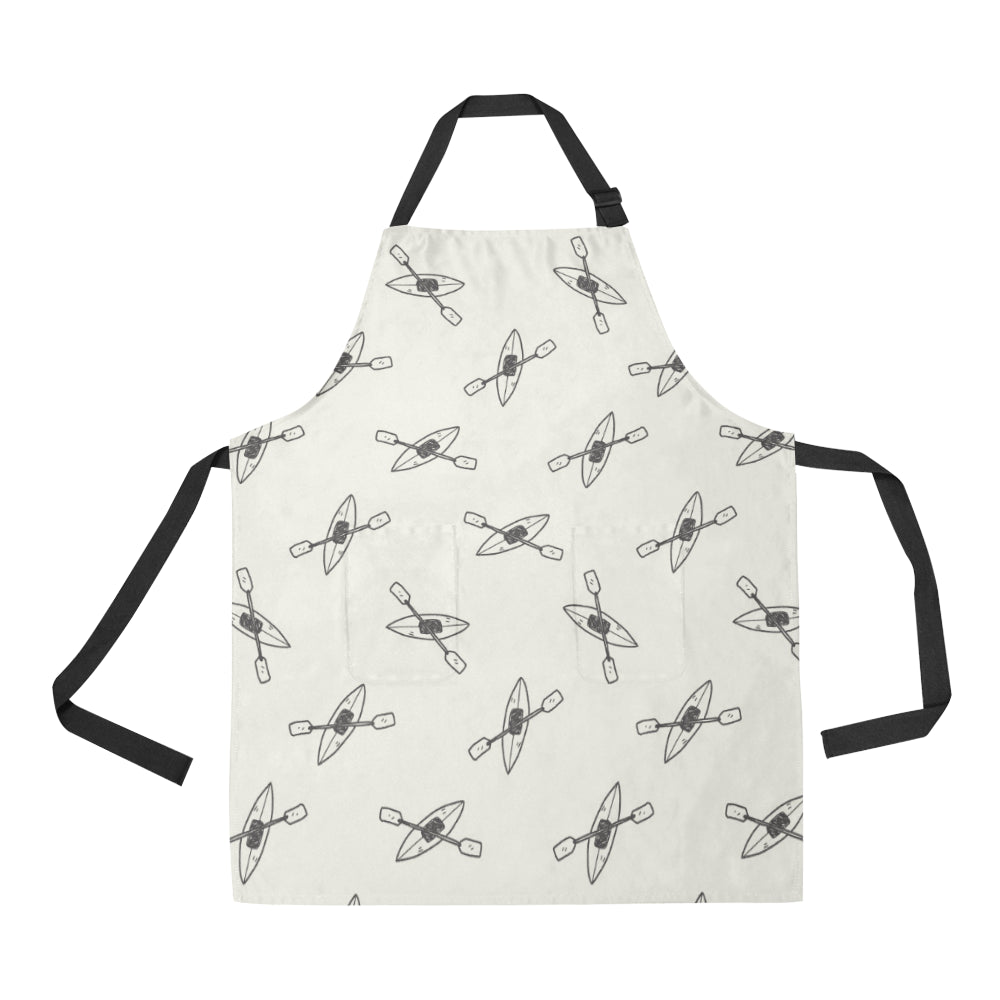 Kayak Pattern Print Design 01 Apron with Pocket