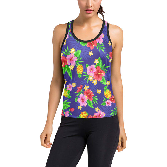 Hawaiian Themed Pattern Print Design H05 Women's Racerback Tank Top
