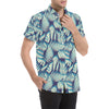 Fern Leave Summer Print Pattern Men's Short Sleeve Button Up Shirt