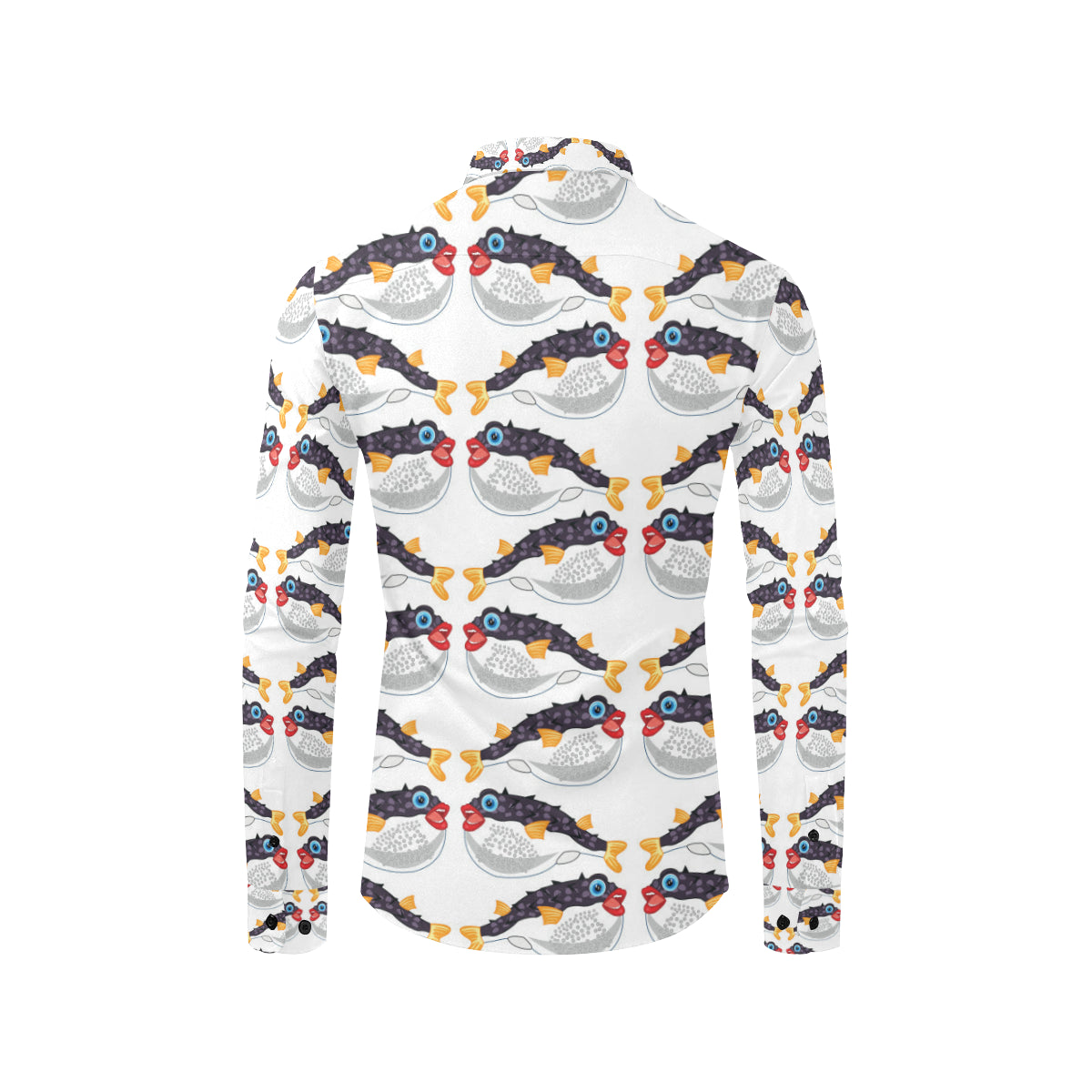 Fugu Pattern Print Design 03 Men's Long Sleeve Shirt