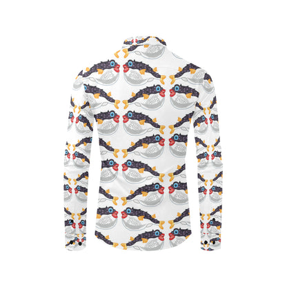 Fugu Pattern Print Design 03 Men's Long Sleeve Shirt