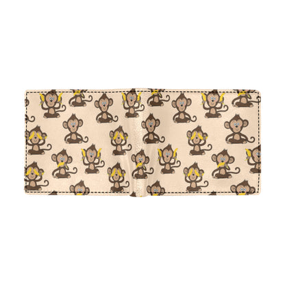 Monkey Pattern Print Design 03 Men's ID Card Wallet