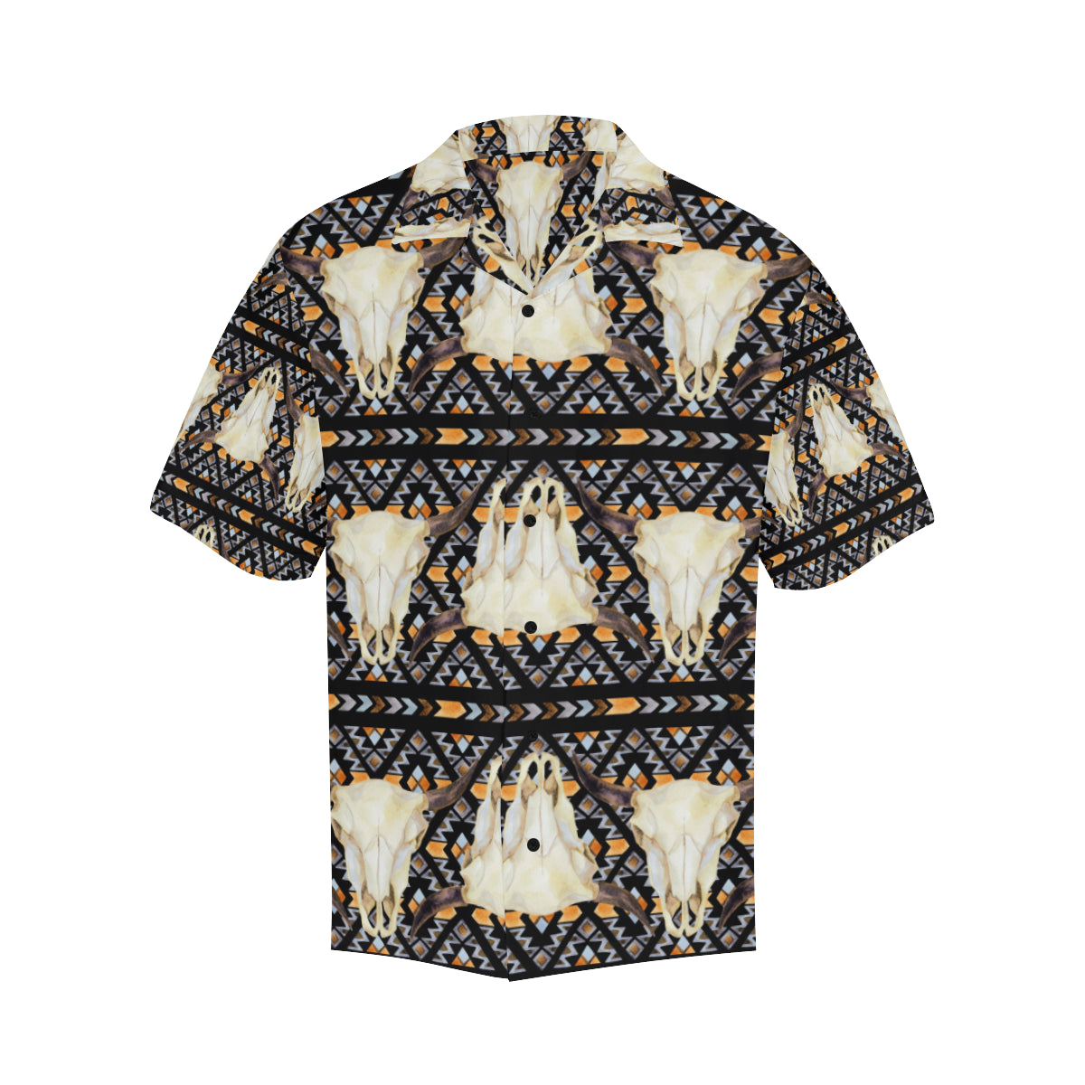 Buffalo Head Pattern Print Design 03 Men's Hawaiian Shirt