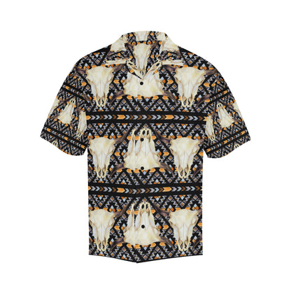 Buffalo Head Pattern Print Design 03 Men's Hawaiian Shirt