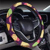 Cupcake Pattern Print Design 05 Steering Wheel Cover with Elastic Edge