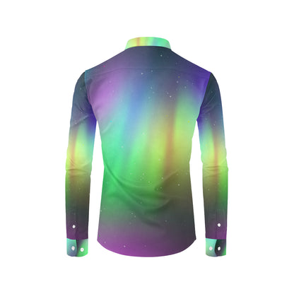 Aurora Borealis Pattern Print Design 03 Men's Long Sleeve Shirt