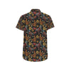 Chicken Embroidery Style Men's Short Sleeve Button Up Shirt