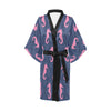 SeaHorse Pink Pattern Print Design 02 Women's Short Kimono