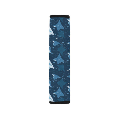 Manta Ray Pattern Print Design 02 Car Seat Belt Cover