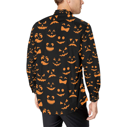 Halloween Pattern Print Design 02 Men's Long Sleeve Shirt
