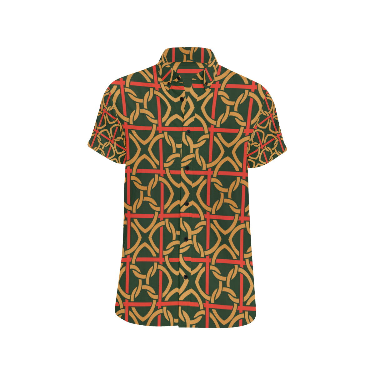 Irish Pattern Print Design 01 Men's Short Sleeve Button Up Shirt