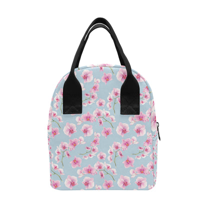 Orchid Pink Pattern Print Design OR01 Insulated Lunch Bag
