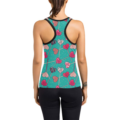 Lollipop Pattern Print Design LL01 Women's Racerback Tank Top
