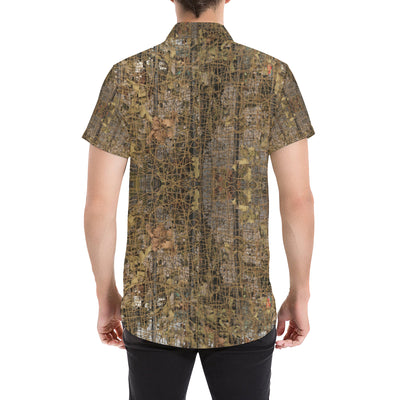 Camouflage Realtree Pattern Print Design 01 Men's Short Sleeve Button Up Shirt