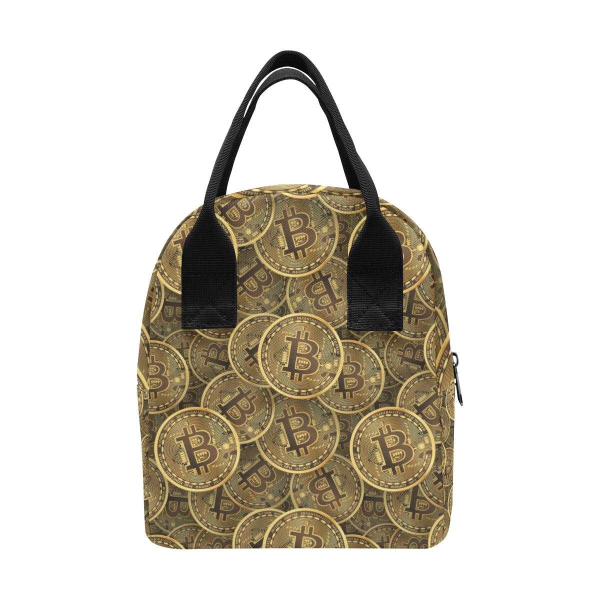 Bitcoin Pattern Print Design DO01 Insulated Lunch Bag