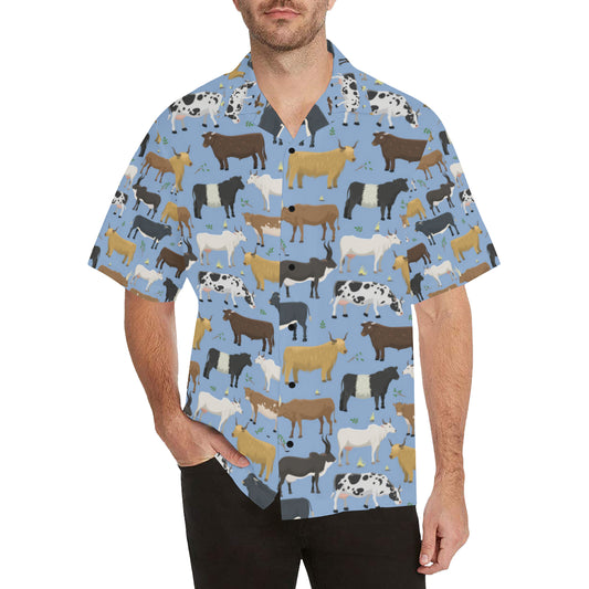 Cattle Pattern Print Design 02 Men's Hawaiian Shirt