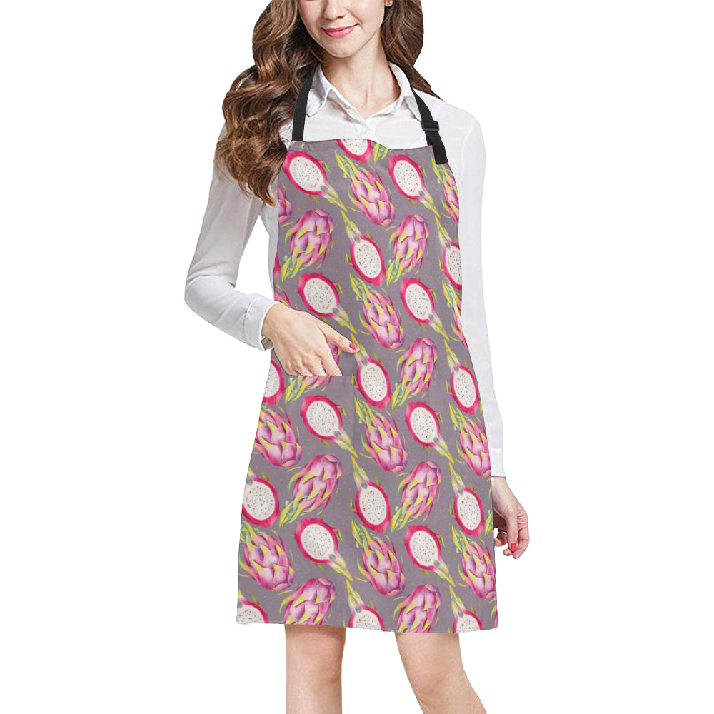 Dragonfruit Pattern Print Design DF03 Apron with Pocket