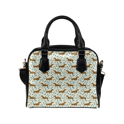Dachshund Pattern Print Design 01 Shoulder Handbag