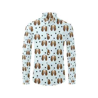 Cavalier King Charles Spaniels Pattern Print Desig Men's Long Sleeve Shirt