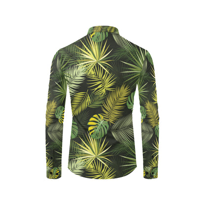 Palm Leaf Pattern Print Design A05 Men's Long Sleeve Shirt