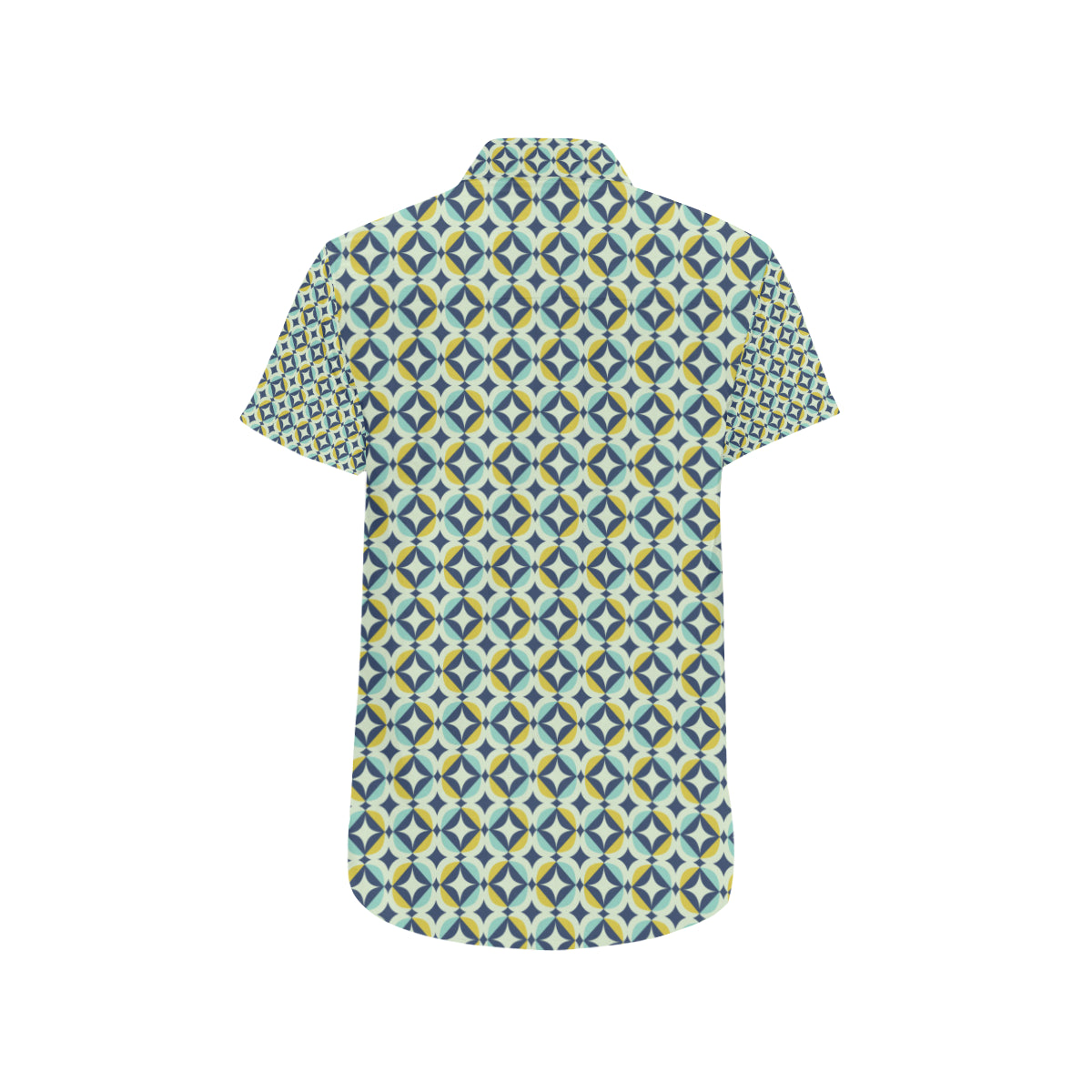 Swedish Design Pattern Men's Short Sleeve Button Up Shirt