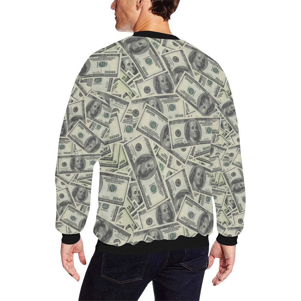 Dollar Pattern Print Design DO02 Men Long Sleeve Sweatshirt