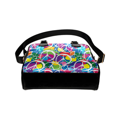 Peace Sign Colorful Pattern Print Design A02 Shoulder Handbag