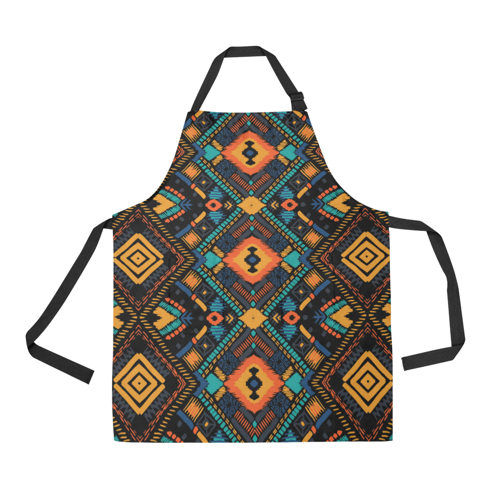 Kente Pattern Print Design 04 Apron with Pocket