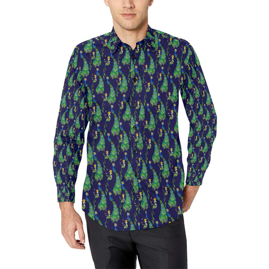 Peacock Art Design Print Men's Long Sleeve Shirt