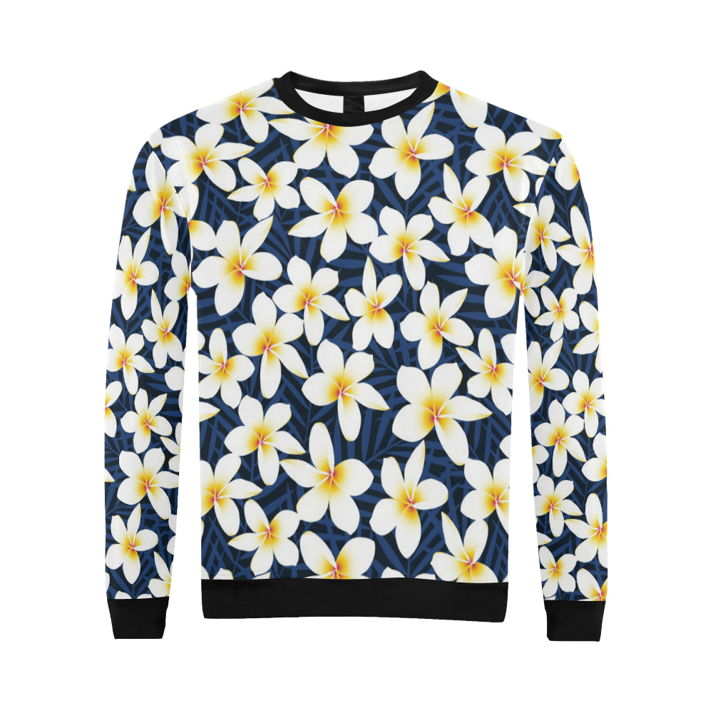 Plumeria Pattern Print Design PM026 Men Long Sleeve Sweatshirt