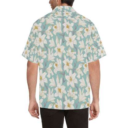 Lily Pattern Print Design 02 Men's Hawaiian Shirt
