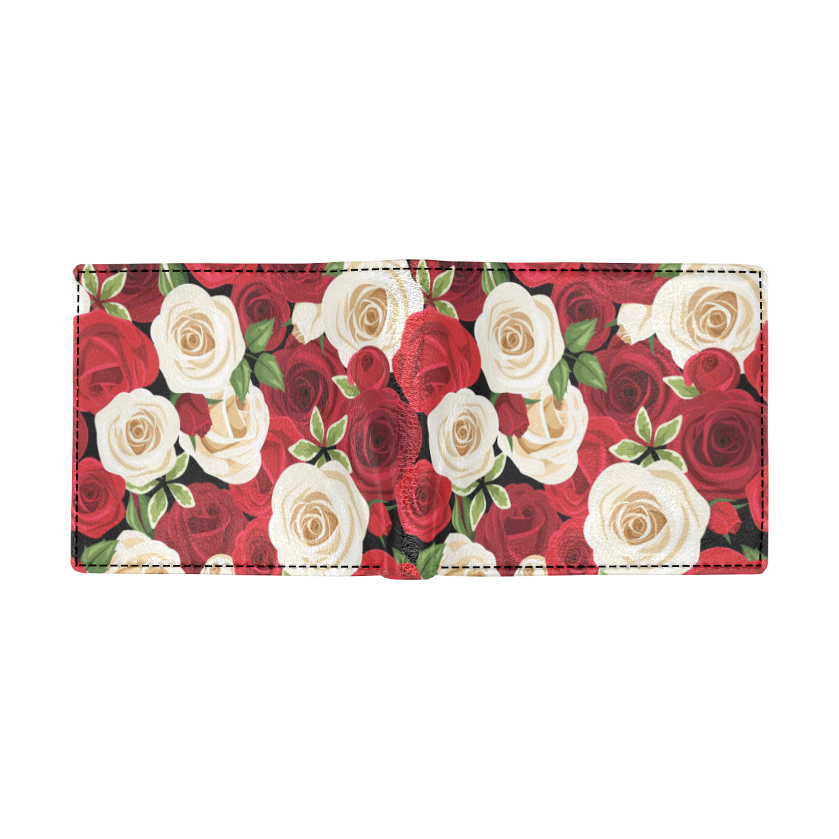 Rose Pattern Print Design RO06 Men's ID Card Wallet