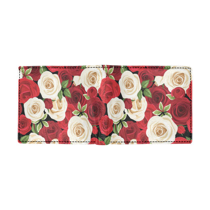Rose Pattern Print Design RO06 Men's ID Card Wallet