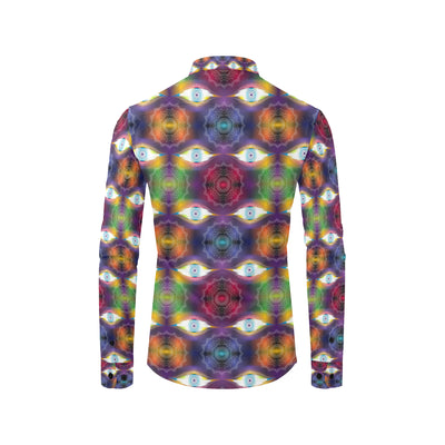 Chakra Eye Print Pattern Men's Long Sleeve Shirt