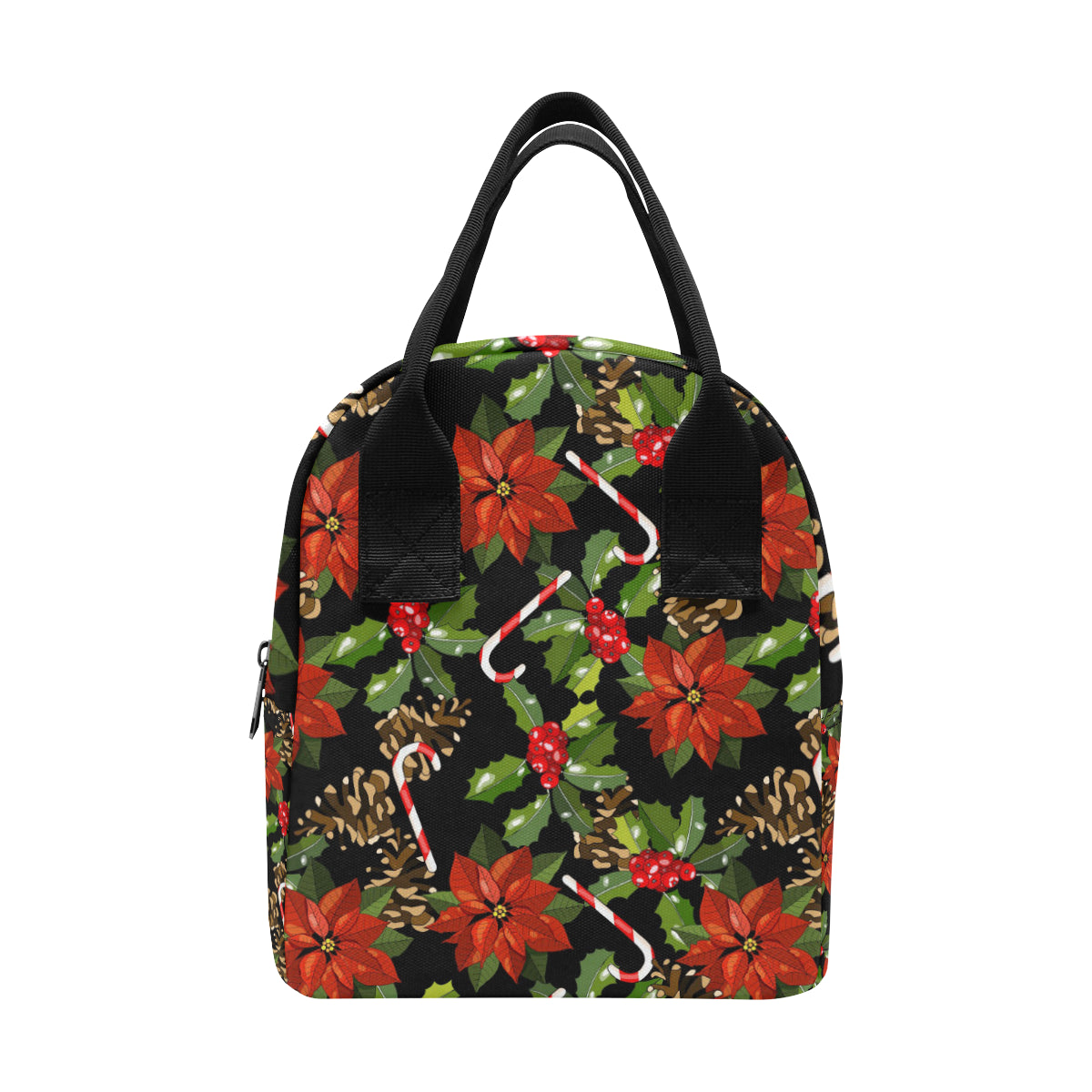 Poinsettia Pattern Print Design POT01 Insulated Lunch Bag