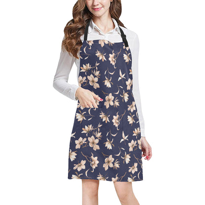 Beautiful Floral Pattern Apron with Pocket