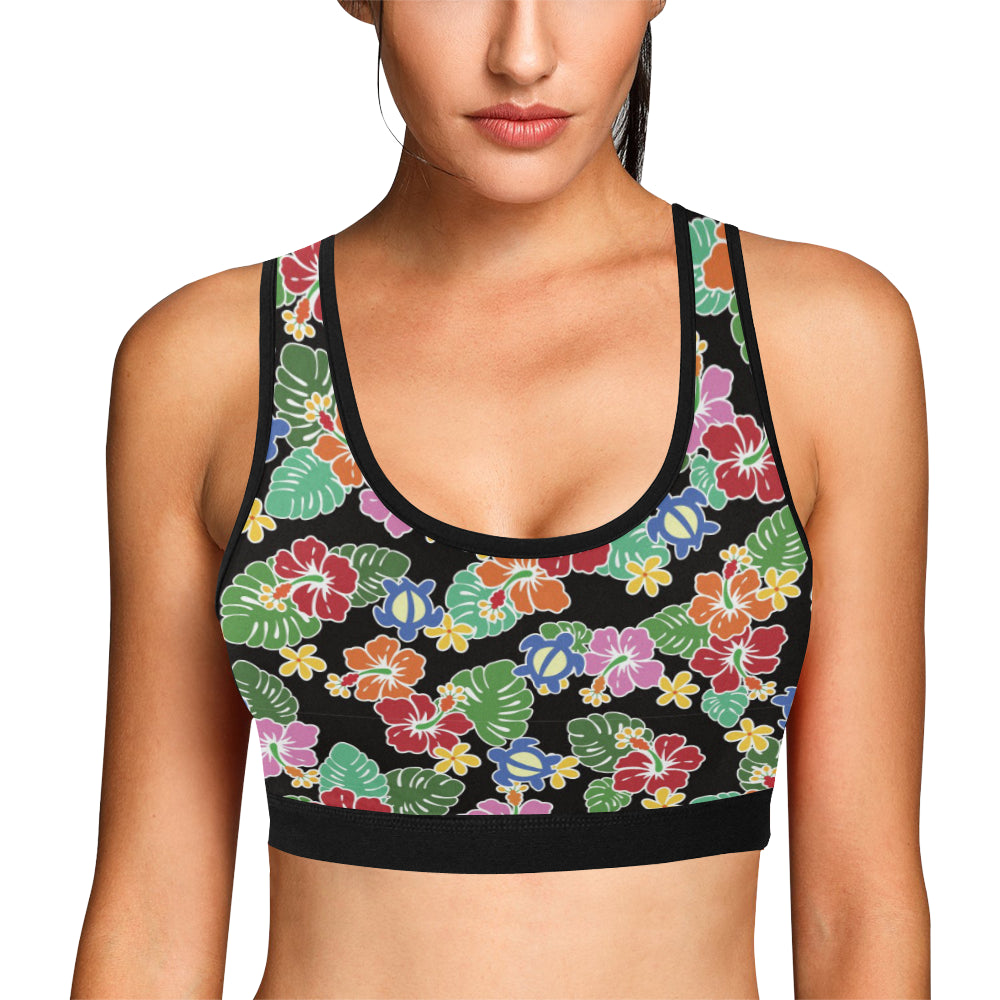 Hawaiian Themed Pattern Print Design H010 Sports Bra