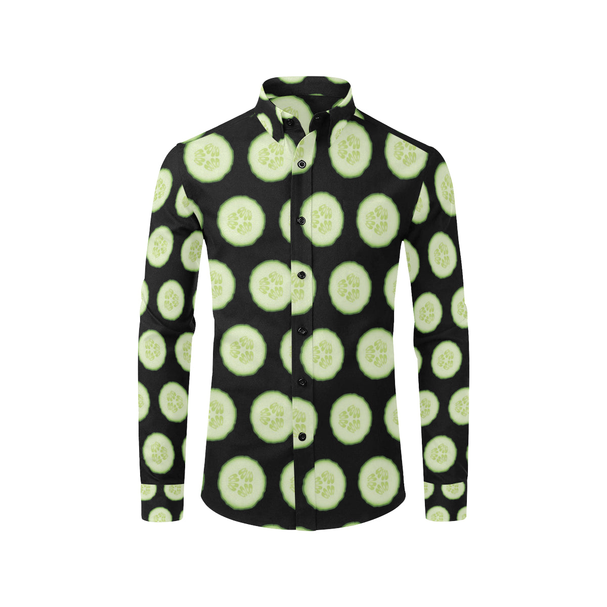 Cucumber Pattern Print Design CC02 Men's Long Sleeve Shirt