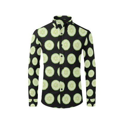 Cucumber Pattern Print Design CC02 Men's Long Sleeve Shirt
