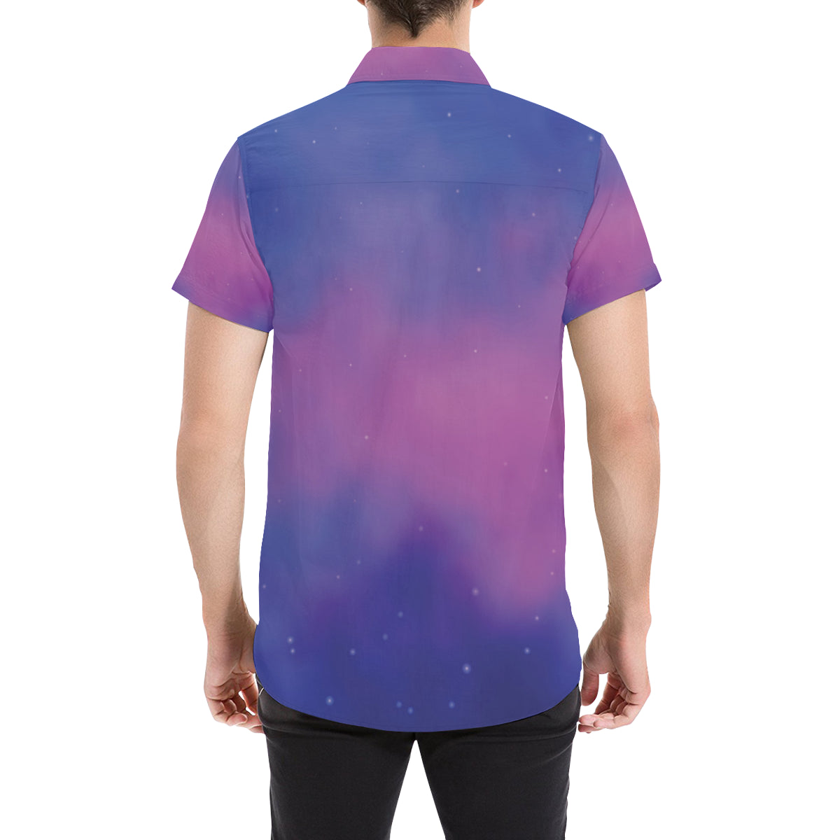 Nebula Pattern Print Design A05 Men's Short Sleeve Button Up Shirt