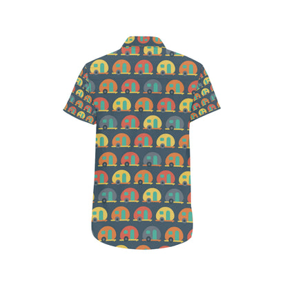 Camper Pattern Print Design 02 Men's Short Sleeve Button Up Shirt