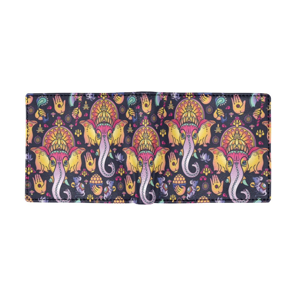 Ganesha Indian Pattern Print Design 03 Men's ID Card Wallet