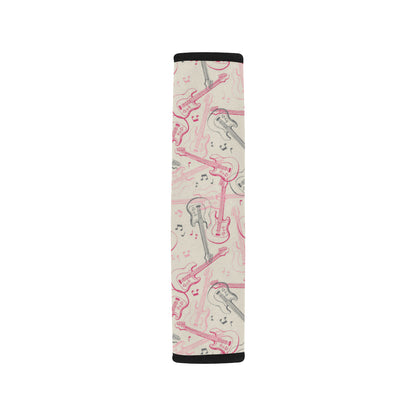 Bass Guitar Pattern Print Design 02 Car Seat Belt Cover