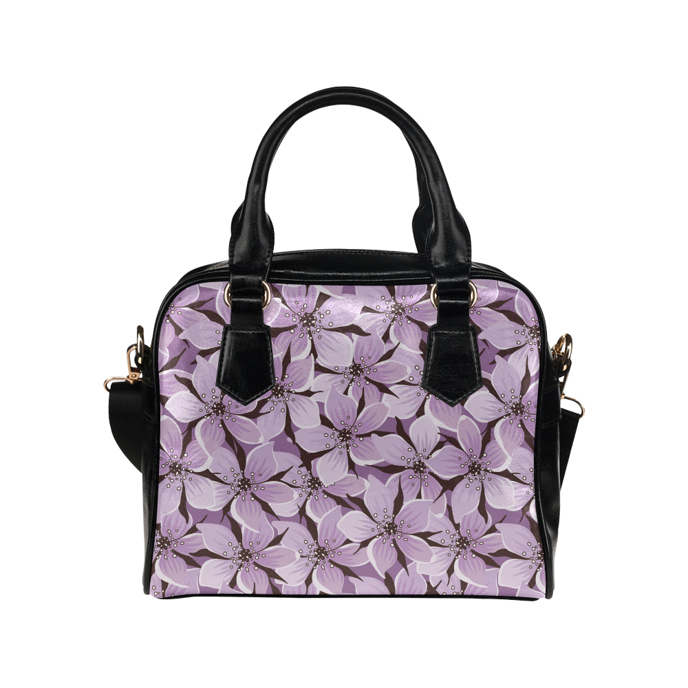 Lilac Pattern Print Design 01 Shoulder Handbag