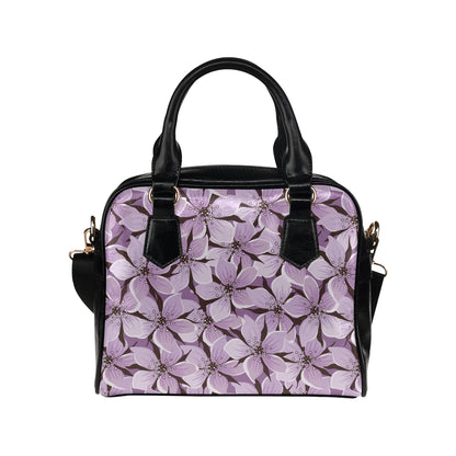 Lilac Pattern Print Design 01 Shoulder Handbag