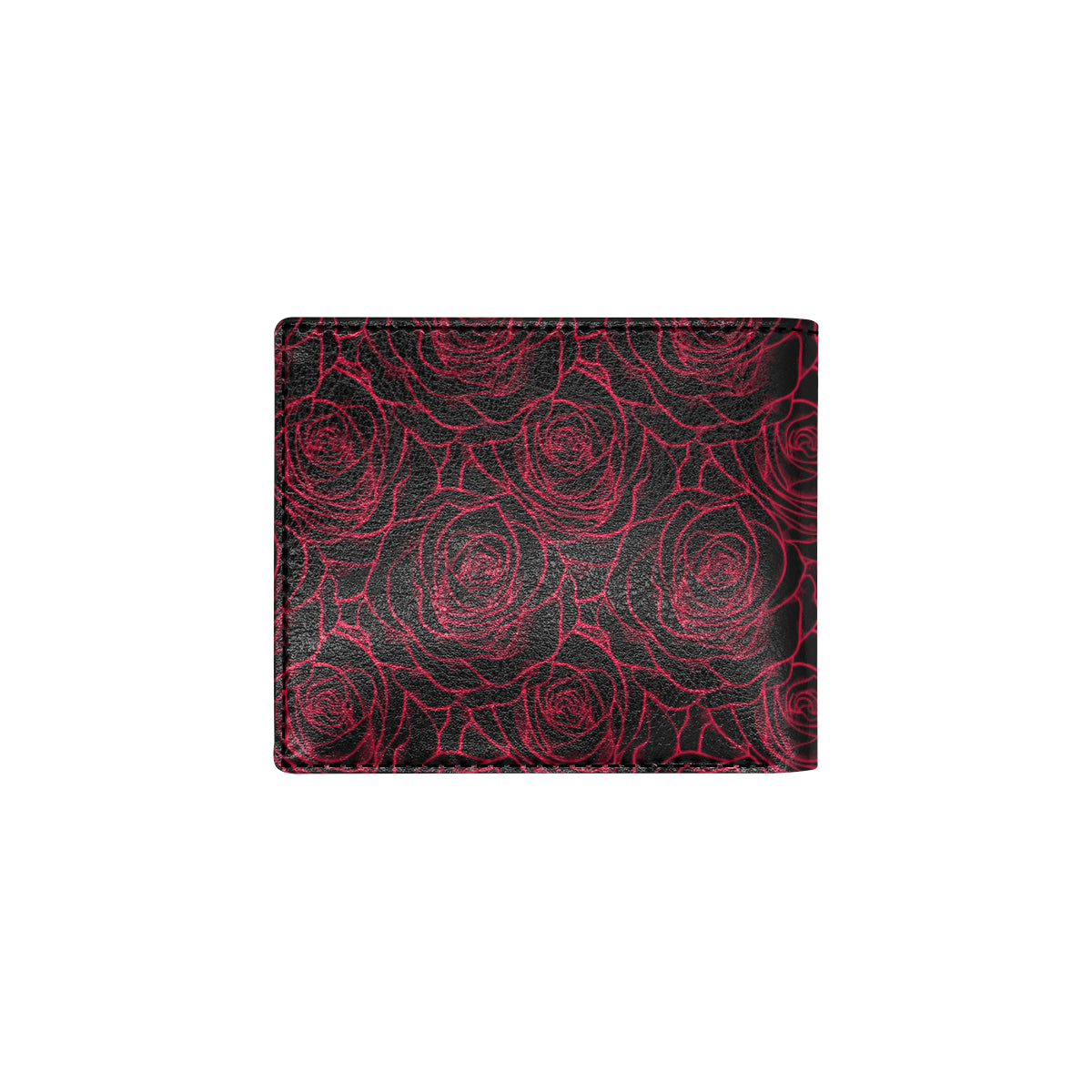 Red Rose Design Print Men's ID Card Wallet