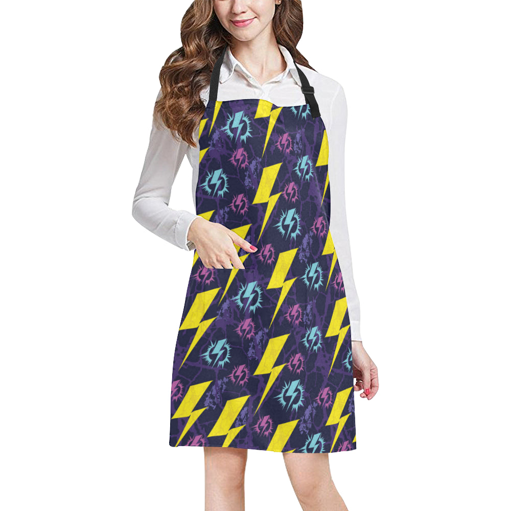 Lightning Thunder Pattern Print Design 01 Apron with Pocket